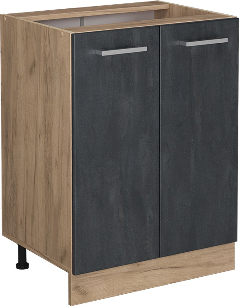 Küchenunterschrank Vicco R-Line Schwarz Beton 60 cm ohne Arbeitsplatte, Model 47511
