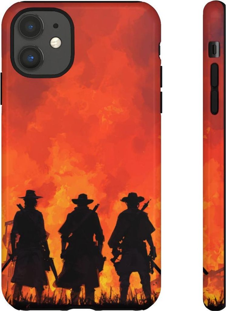 Drei Cowboys im Sonnenuntergang – Hülle Kompatibel mit iPhone 11