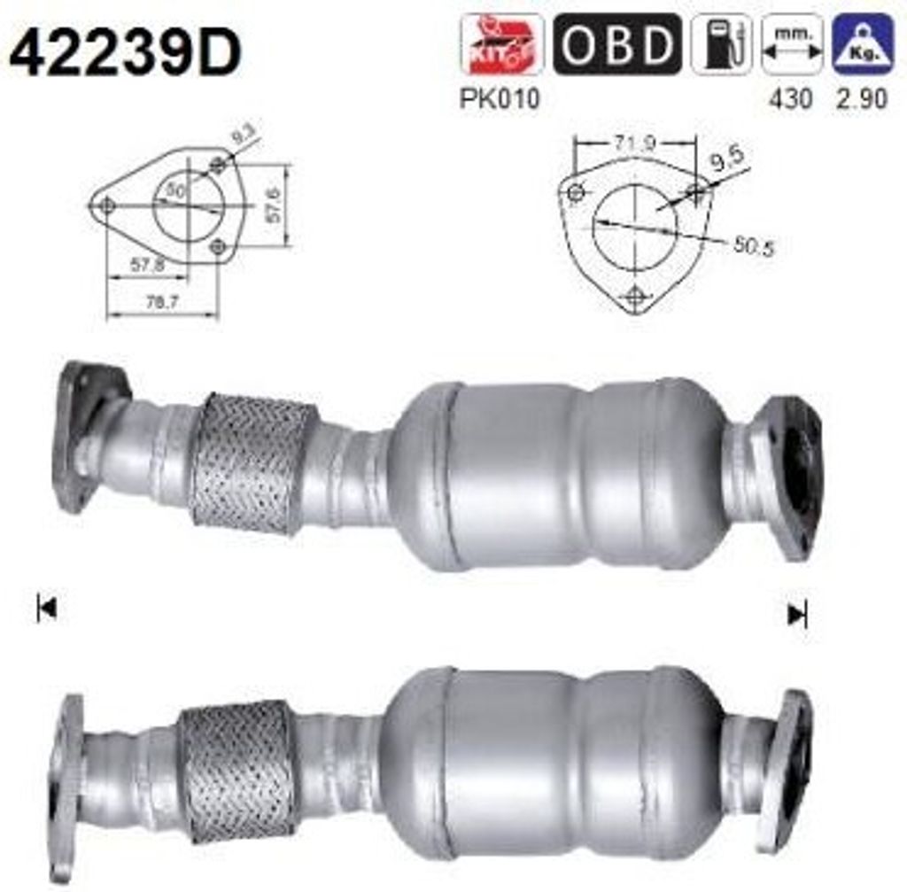 AS Katalysator Kat für AUDI A6 Avant (4F5, C6) 42239D Produktbild 