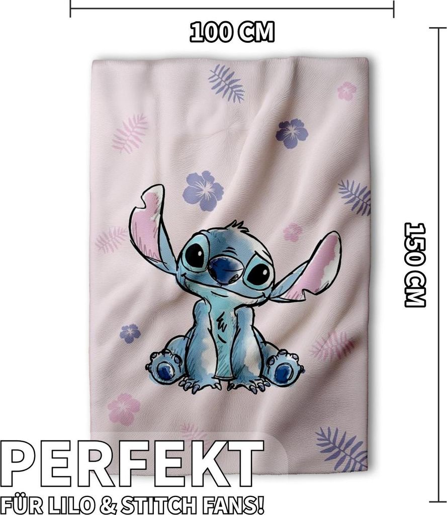 Jerry Fabrics Lilo And Stitch Microflanellen Deken Roze 100 X 150 Cm - Superzacht Disney Deken