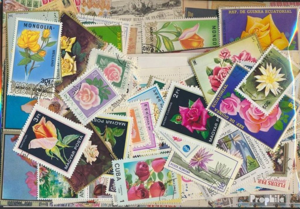 Briefmarken Motive 200 verschiedene Rosen Marken