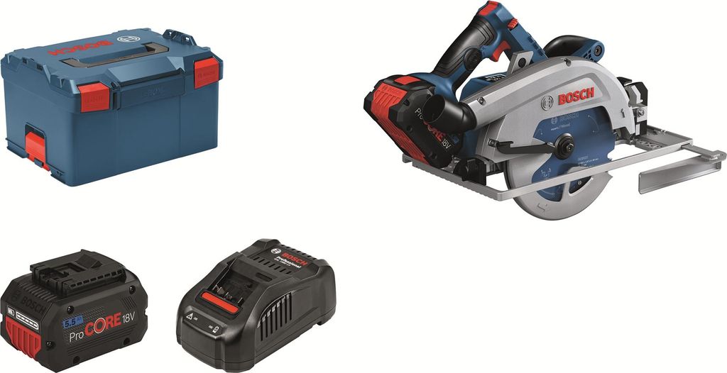 Bosch Akku-Handkreissäge BITURBO GKS 18 V-68 GC Professional Set inkl. 5,5 Ah Akkus
