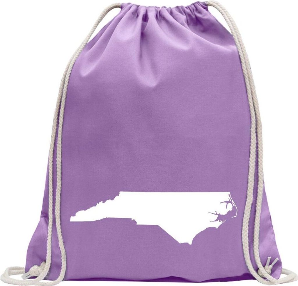 Kiwistar - Turnbeutel - lavendel - USA - Bundesstaat - North Carolina - Fun Rucksack Sport Beutel Gymsack Baumwolle mit Ziehgurt