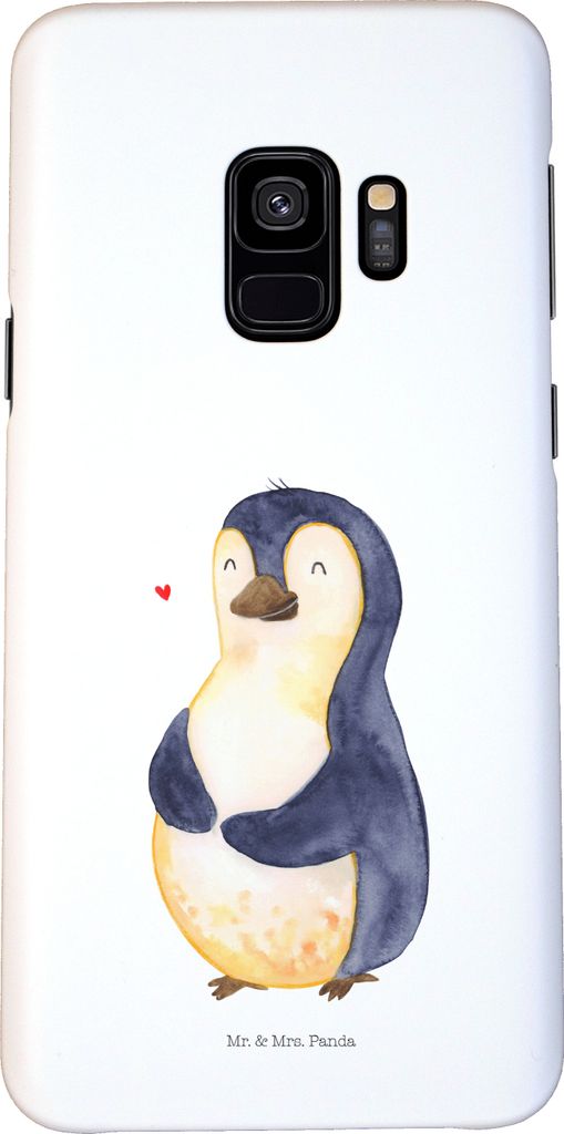 Mr. & Mrs. Panda Samsung Galaxy S9 Handyhülle Pinguin Diät - Weiß - Geschenk, Cover, Hülle, glücklich, Smartphone, Bierbauch, Handy Schutzhülle