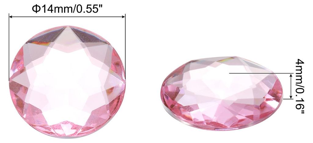 50 Stš¹ck Strasssteine, Flache Rš¹ckseite Strasssteine, Glitzersteine zum Basteln, 14mm Runde Acryl Kristall Edelsteine fš¹r Kleidung Schuhe ...