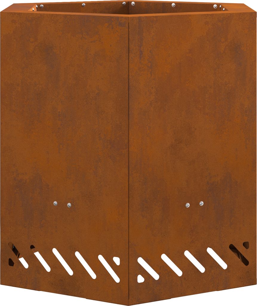 Best Möbel Feuerstelle Rauchfrei Sechseckig 48x48x51 cm Cortenstahl - Feuerkörbe & - schalen CL86207