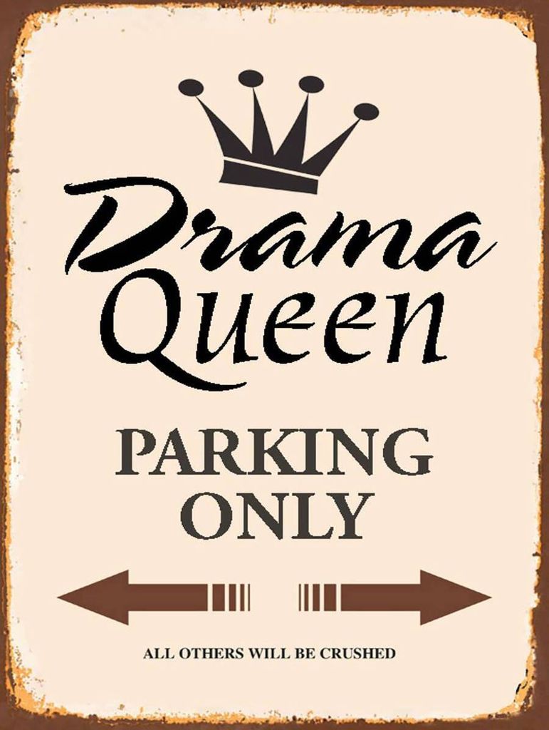 vianmo Holzschild 40x30 cm Drama Queen parking only