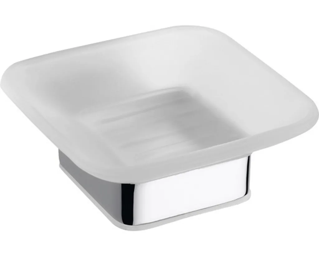 Support savon mural design VIA chromé pour douche et salle de bain
