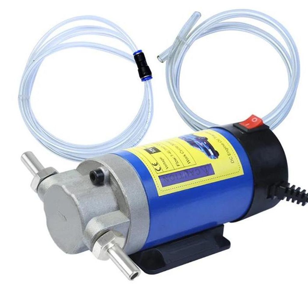Tragbare Öl-/Kraftstoff-Transferpumpe - 12V elektrische Pumpe - 1–4 l/min Fördermenge - Siphon/Extraktor - Für Auto/Motor/Boot - Weiß