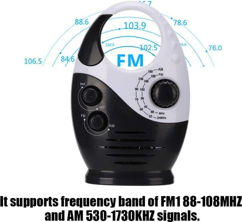 Vodotěsné rádio do sprchy,AM/FM rádio,přenosný vodotěsný Obrázek produktu 5