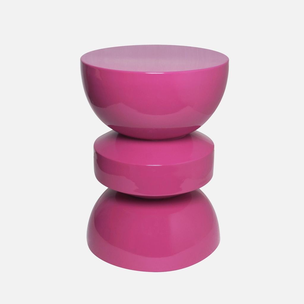 sweeek - Beistelltisch, Sofatisch, Nachttisch aus Metall mit Glanzeffekt Ø32 x H44,5cm - Rosa