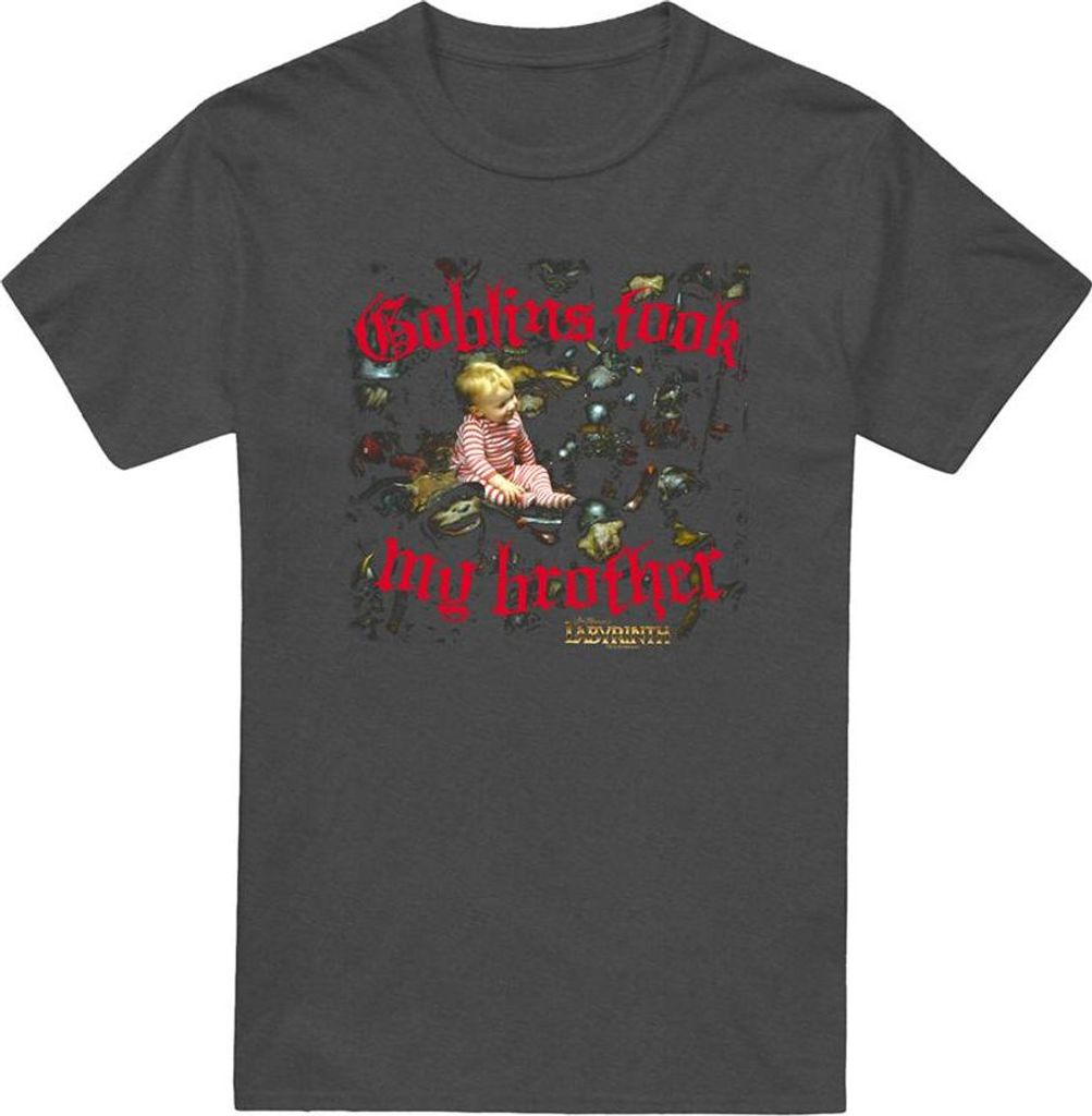 Labyrinth - "Goblins Took My Brother" T-Shirt für Herren/Damen Uni, meliert TV27162 (L) (Holzkohle)