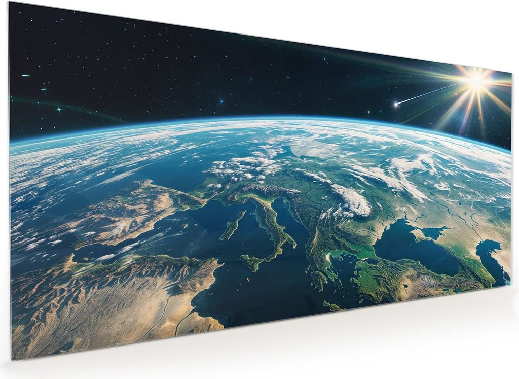 Küchenrückwand Spritzschutz Glas mit Motiv Blick Auf Die Erde 40 x 40 cm