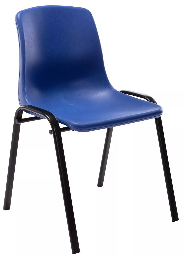 In And OutdoorMatch Stapelbarer Stuhl Orpha - Praktischer Stuhl - Sitzfläche aus Kunststoff - Modernes Design - Blau