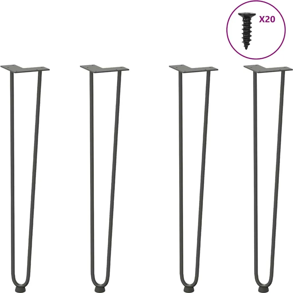 Gambe a Forcella per Consolle Fai-da-Te 72cm Acciaio Antracite 4pz