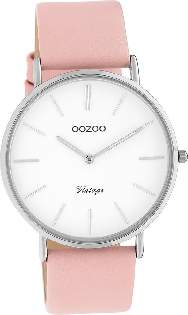 Oozoo Leder Damen Uhr C20210 Analog Quarzuhr Armband rosa Vintage Series D2UOC20210