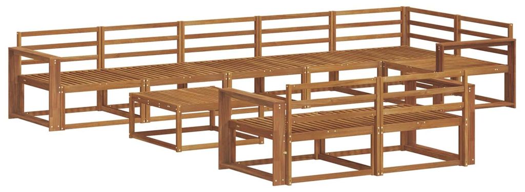 vidaXL Outdoor-Sofagarnitur 9 pcs Natur Massivholz Akazie
