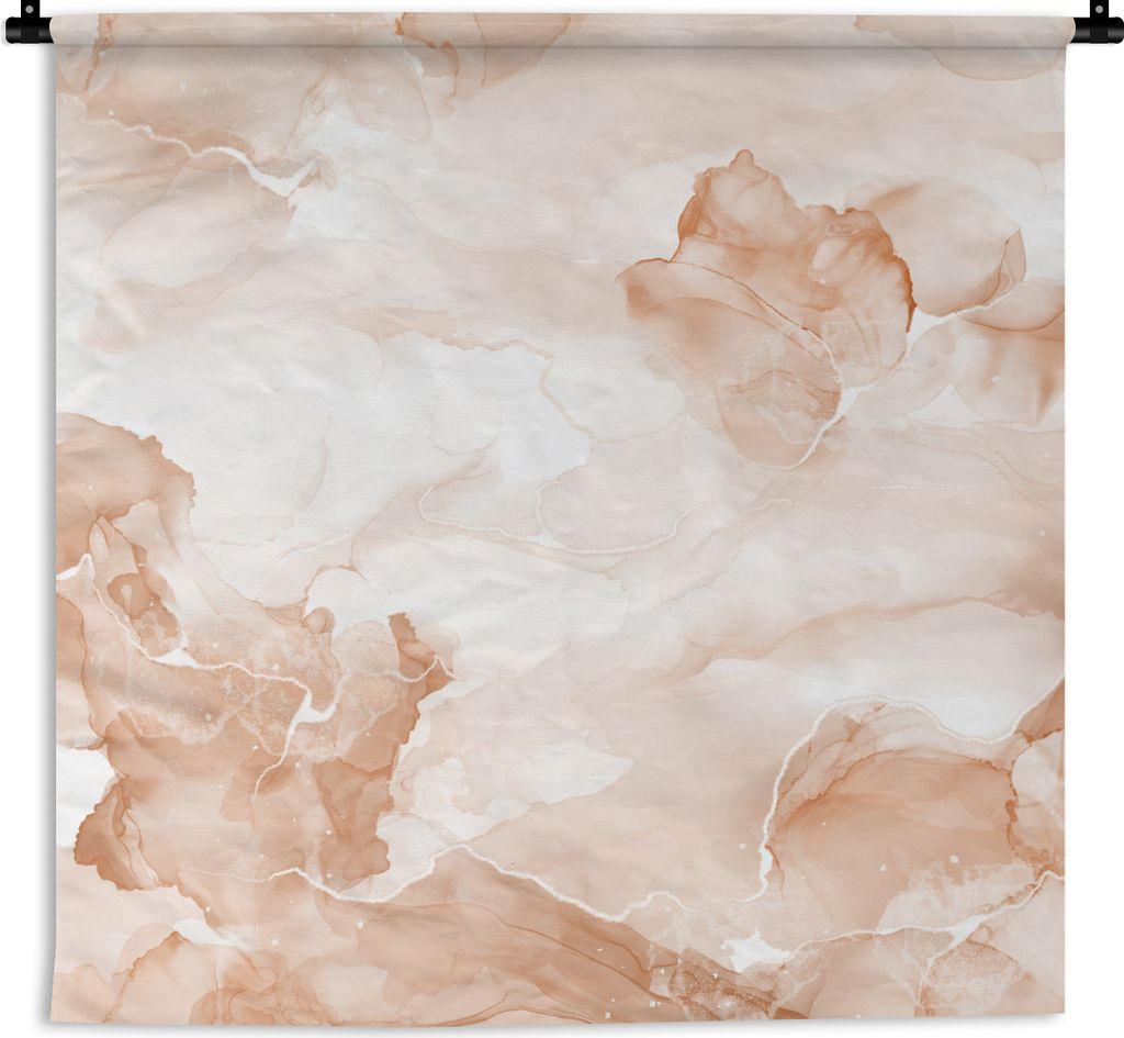 MuchoWow Wandteppich Wandbehang Marmor - Rot - Wolke 60x60 cm Tapisserie Dekoration Wandtuch - Dekorationen - Wand Decke