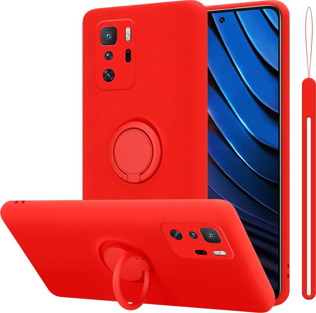 Cadorabo Hülle für Xiaomi POCO X3 GT Schutz Hülle in Rot Handyhülle TPU Etui Case Cover