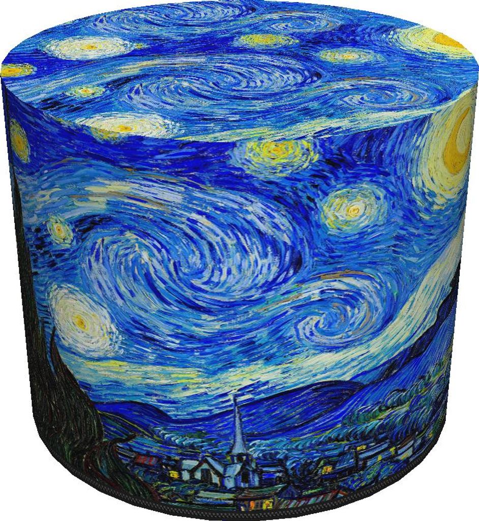 Bertoni pouf in velluto Van Gogh notte stellata - pouf Immagine del prodotto 