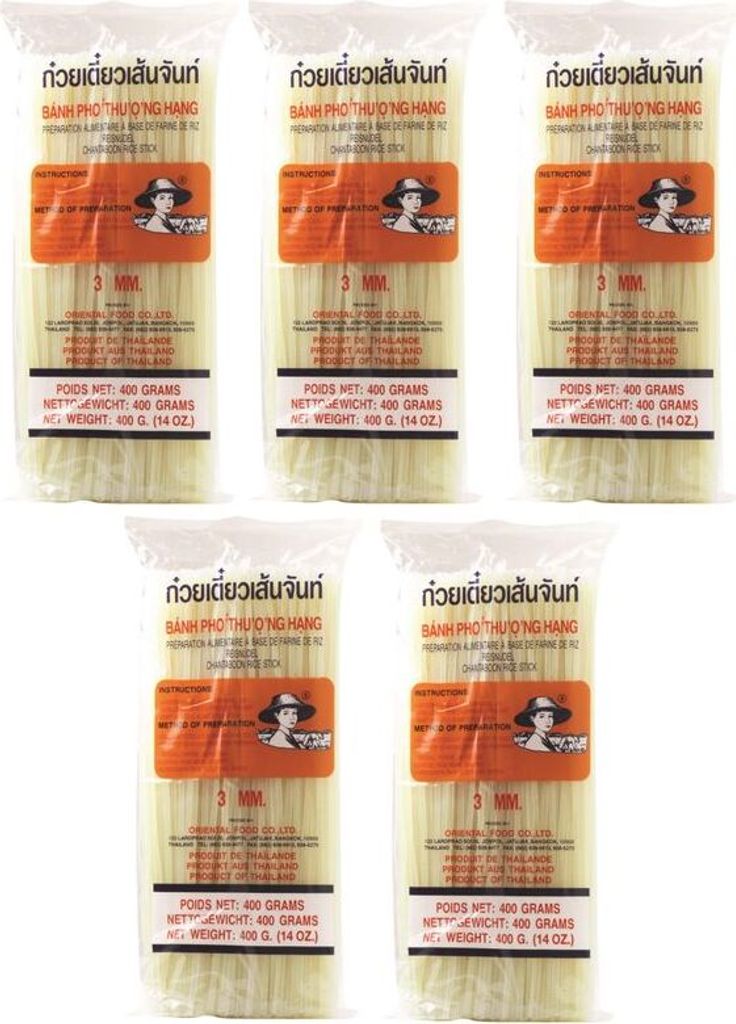 5er-Pack FARMER 3mm Reisnudeln, Straight, Banh Pho (5x Produktbild 