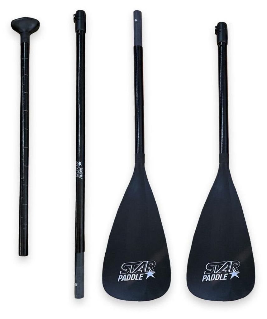 STAR Paddel aus Fiberglas, 4T Combo, SCHWARZ, Einheitsgröße