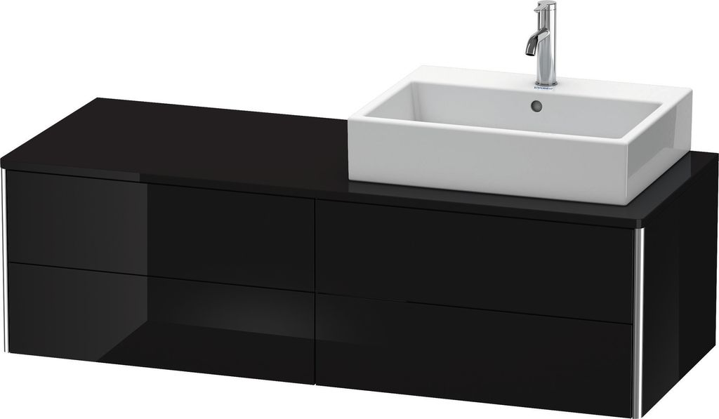 Duravit XSquare Konsolenwaschtischunterbau wandhängend, 4 Schubkästen, Becken rechts, 1400x400x548mm, XS4913R4040