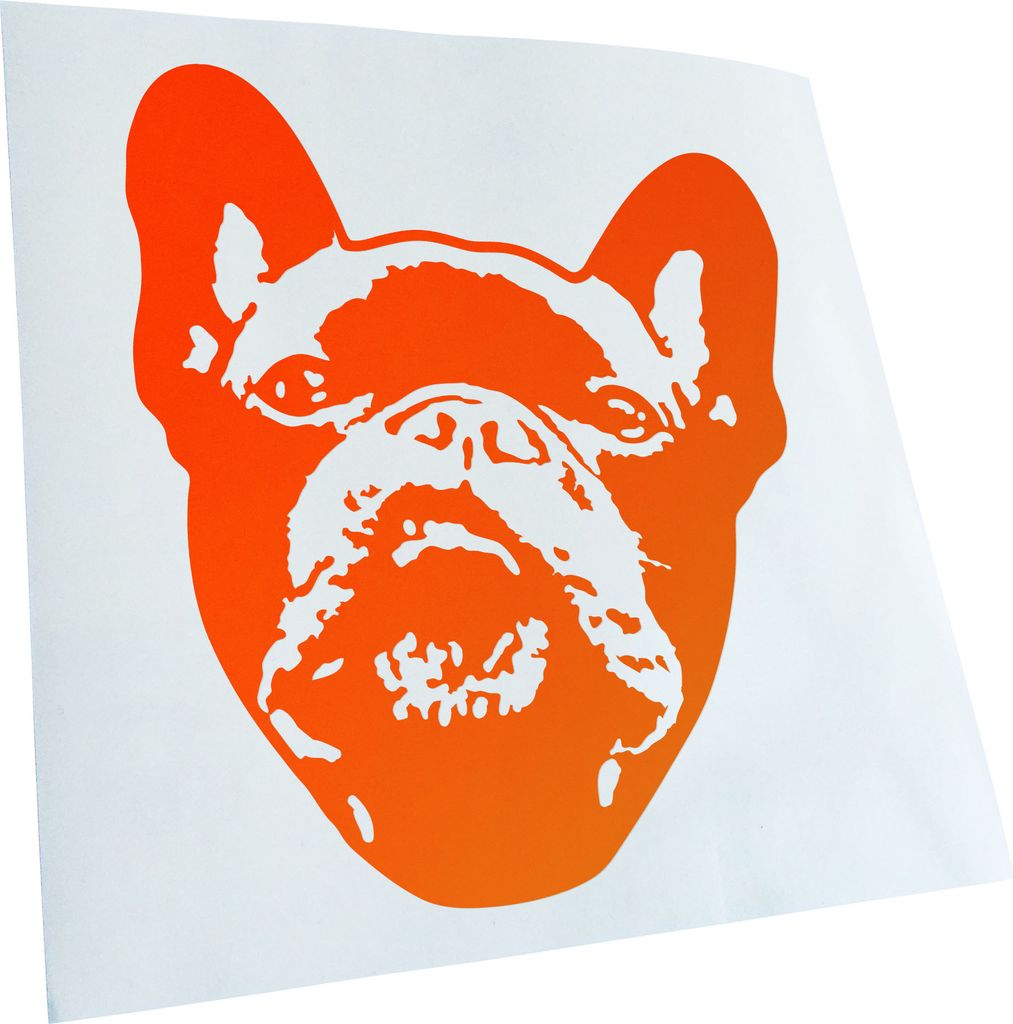 Kiwistar - Autoaufkleber - French bulldog Hund - Neonorange - 60x50cm - Aufkleber für Auto, Laptop, Fahrrad, LKW, Motorrad mehrfarbig JDM Decal Ra...