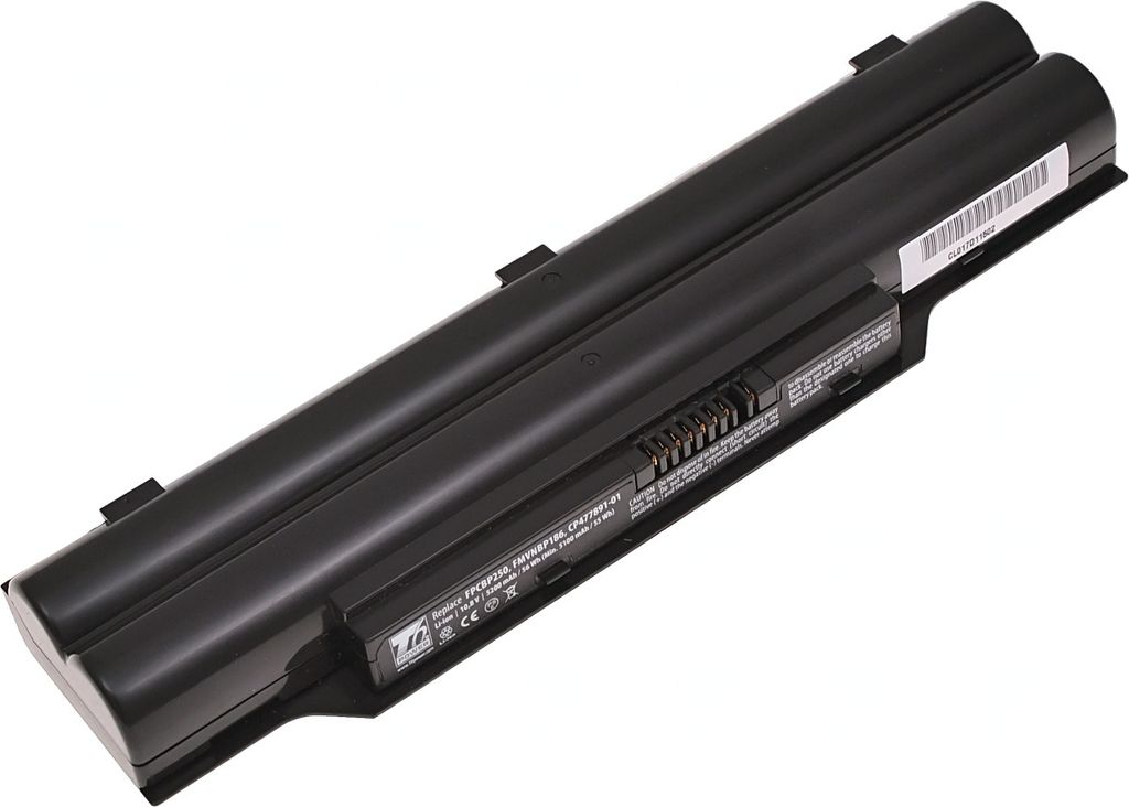 T6 Power Akku für Fujitsu Siemens Laptop, Teilenummer S26391-F840-L100, Li-Ion, 10,8 V, 5200 mAh (56 Wh), schwarz