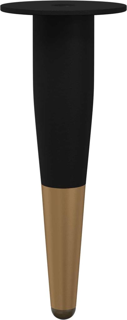 Möbelbeine 2 pcs Schwarz und Gold Ø 40 x 98 mm Eisen