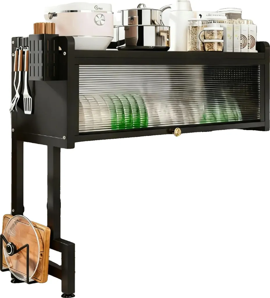Organisateur d'évier et égouttoir vaisselle 2 niveaux en inox 85cm