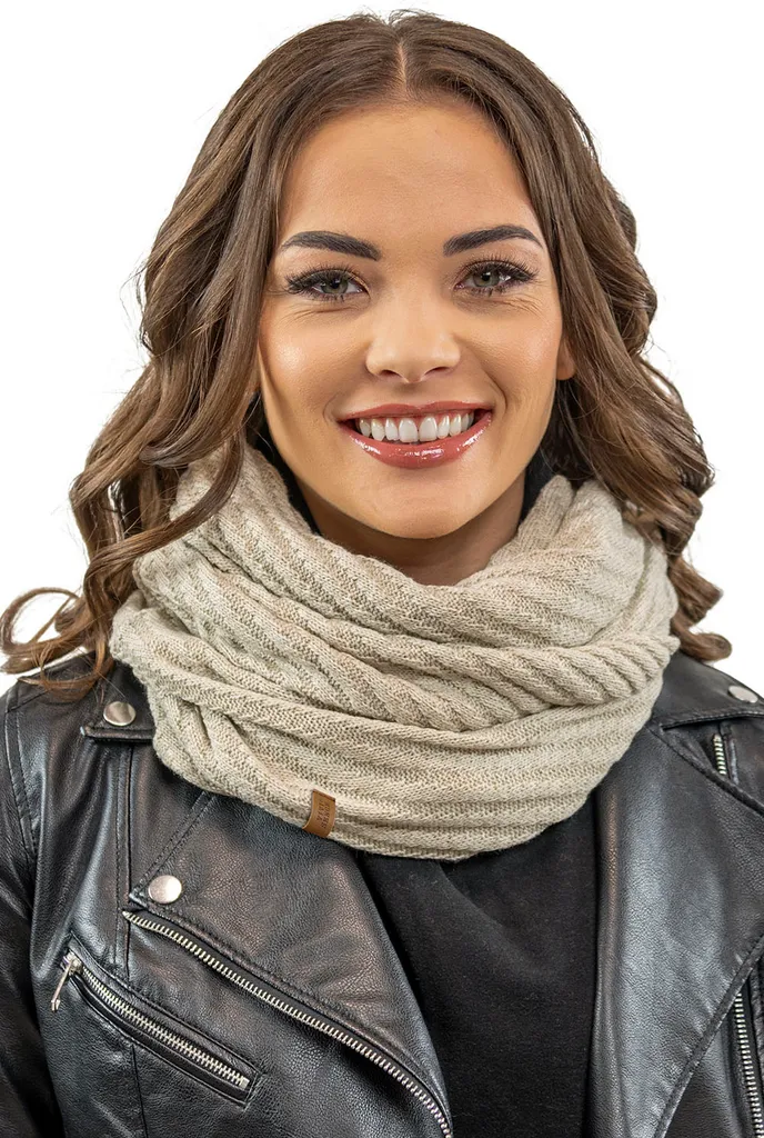 Sciarpa Tubo Donna Beige Vivisence | Accessorio Autunno Inverno