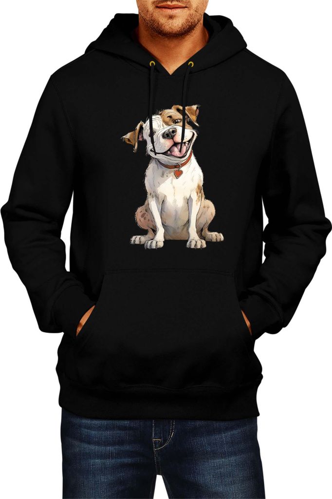 Herren Kapuzenpullover Funny Dogs Breeds American Bulldog Breed Dog Breed, Man 2XL / Schwarz