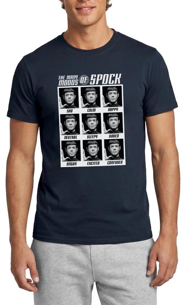 Spreadshirt Star Trek Discovery Moods of Spock Männer T-Shirt, S, Navy