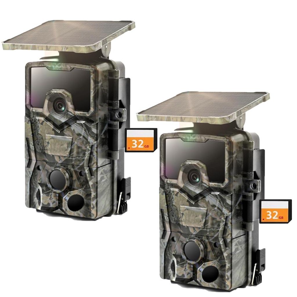 2 Stücke Wildkamera 4K 48MP Wildtierkamera Solar mit Produktbild 
