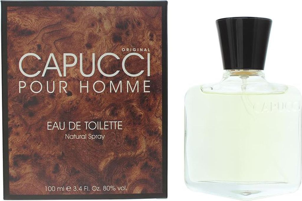 A box and bottle of Roberto Capucci Pour Homme Eau de Toilette.