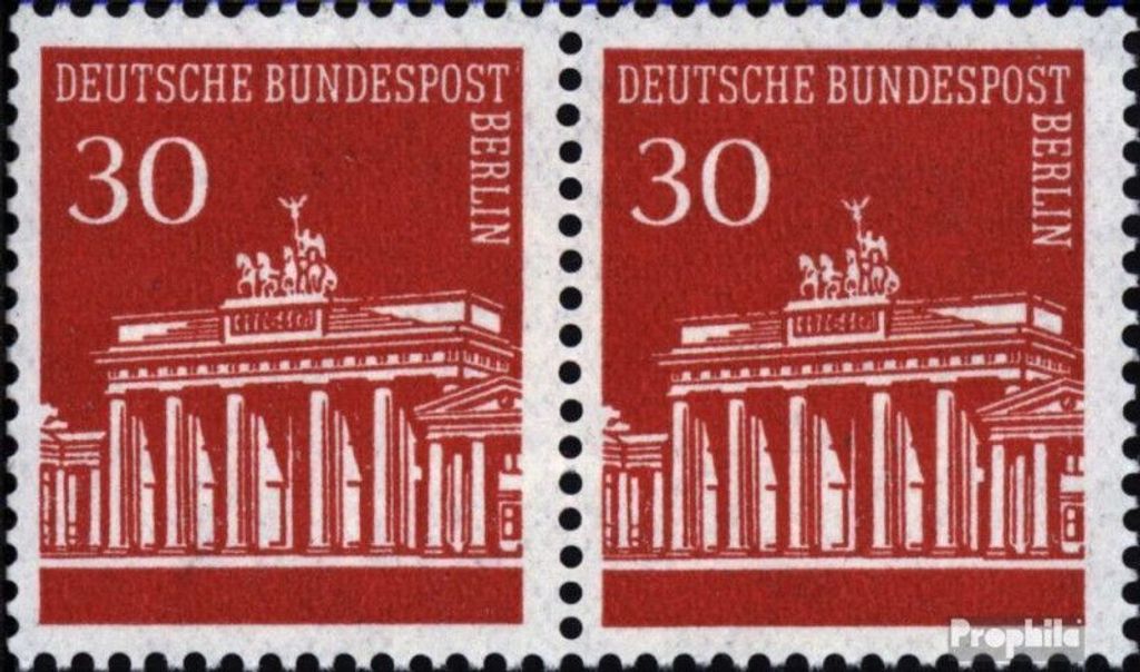 Briefmarken Berlin (West) 1966 Mi 288wP waagerechtes Paar postfrisch Brandenburger Tor