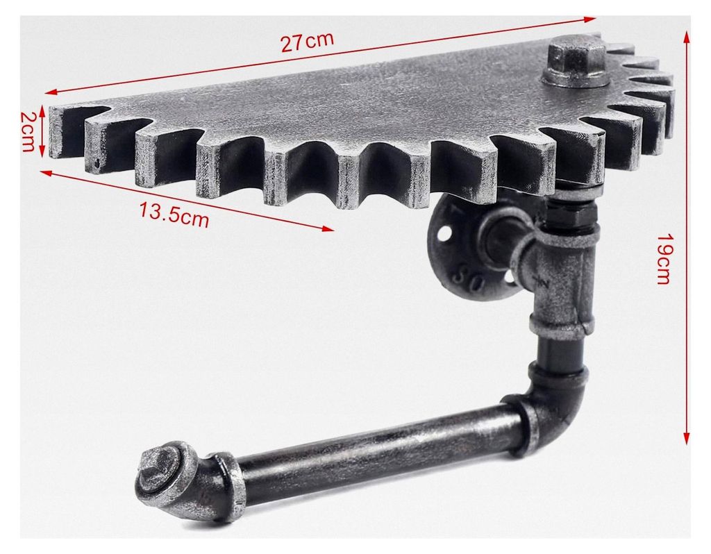 2 Stück Wandregal im Vintage- und Industrial-Stil - Bücherregal aus Metall in Rostoptik - Stabiler Hängeregal und Rohrregale für Wohnzimmer, Ba...