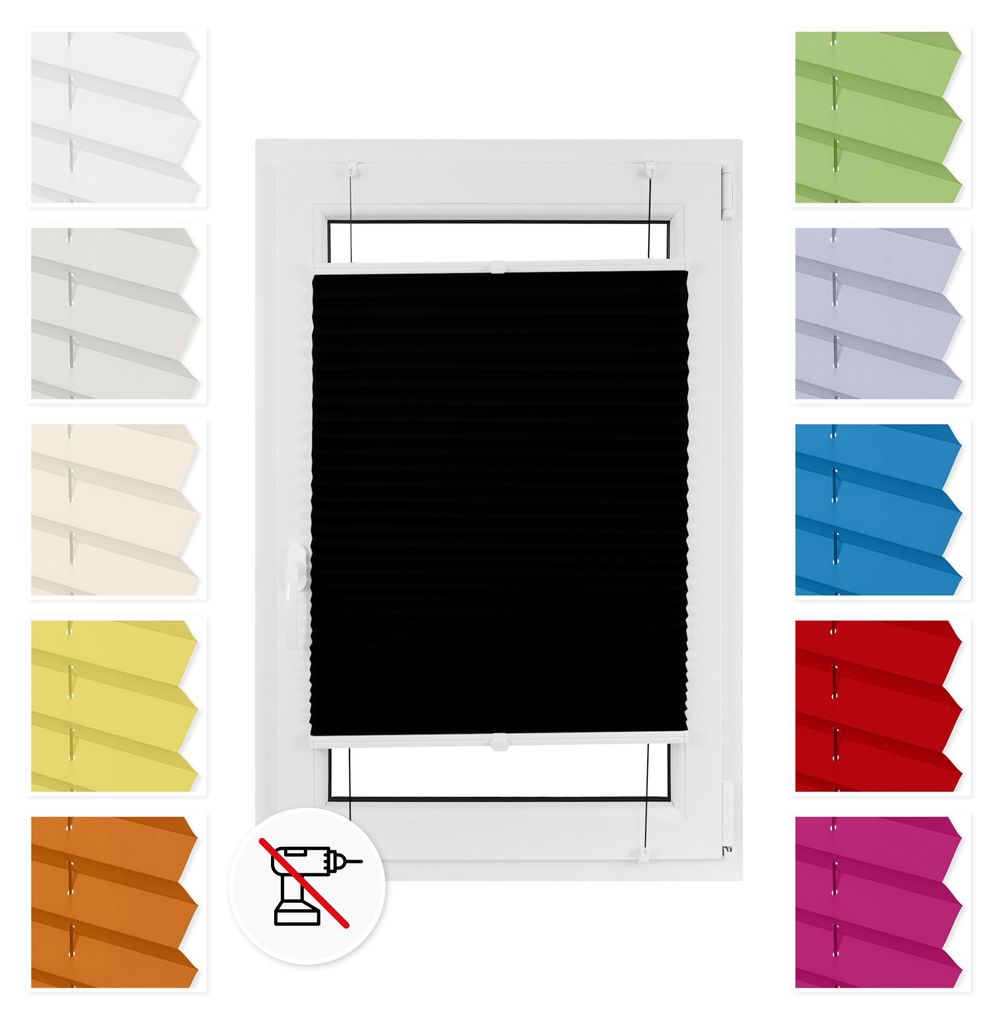 Estika Plisé roleta bez vrtání - 50 x 50 cm - Černá - Obrázek produktu 