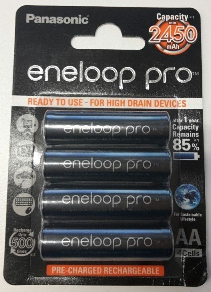 confezione blister di 4 batterie ricaricabili Sanyo eneloop Immagine del prodotto 