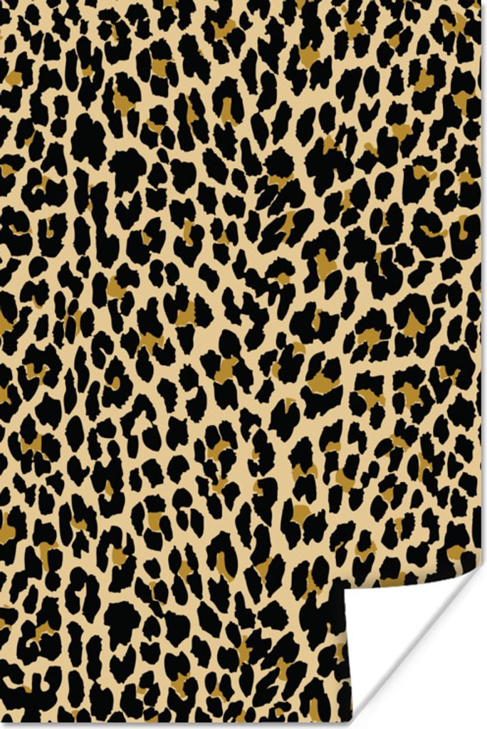 MuchoWow Poster Leopard - Mantel - Schnittmuster 60x90 cm - Wanddekoration