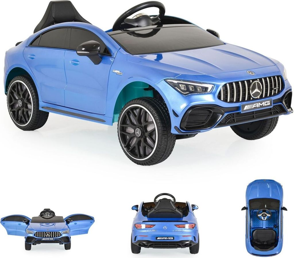 Moni Kinder Elektroauto Mercedes-AMG CLA 45 Bluetooth Fernbedienung vier Motoren blau