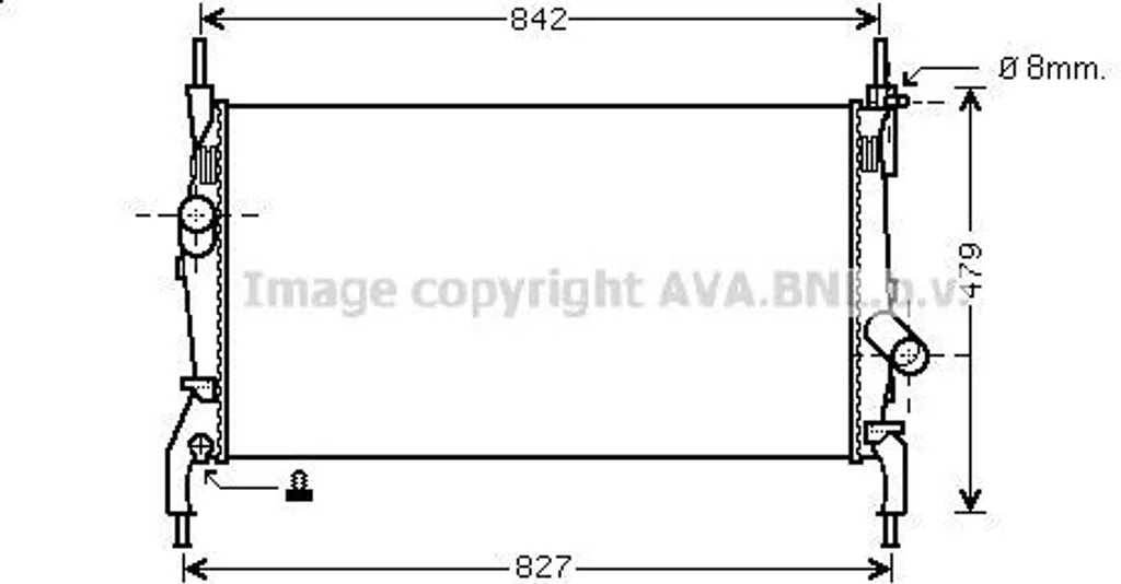 Radiateur de refroidissement moteur pour utilitaire Ford Transit