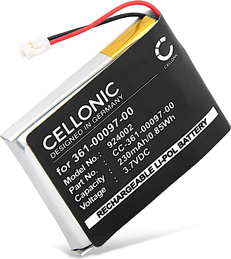 CELLONIC 1x Akku für Smartwatch & Fitnessarmband Kompatibel mit Garmin Fenix 5, Fenix 6X Pro, Forerunner 935, 361-00097-00 - (230mAh, 3.7V)