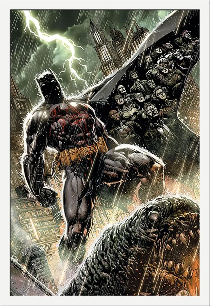 Batman - Poster - Bloodshed + cornice rimovibile, Shinsuke® Maxi MDF bianco, vetro acrilico