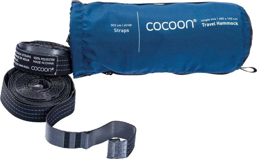 Hamac en Nylon Cocoon 285 x 150 cm Bleu - Hamac Camping Portable