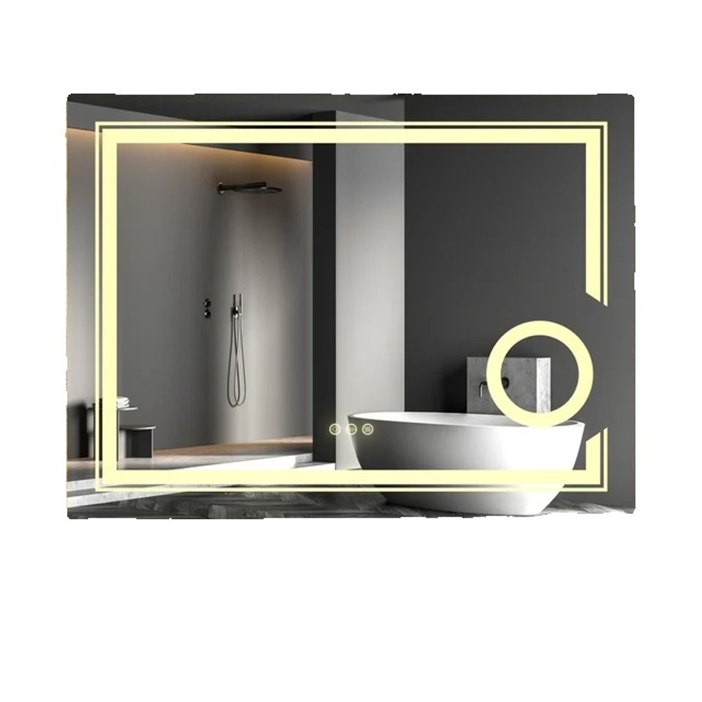 Intelligenter Badezimmerspiegel, LED-beleuchtet, Anti-Beschlag, 700cm x 900cm