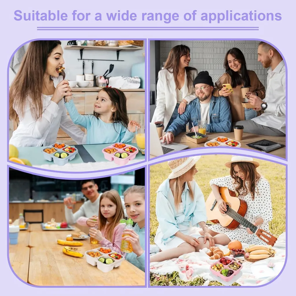 Boîte à goûter Bento pour enfant et adulte - Set de 4 lunch box 600ML - 7