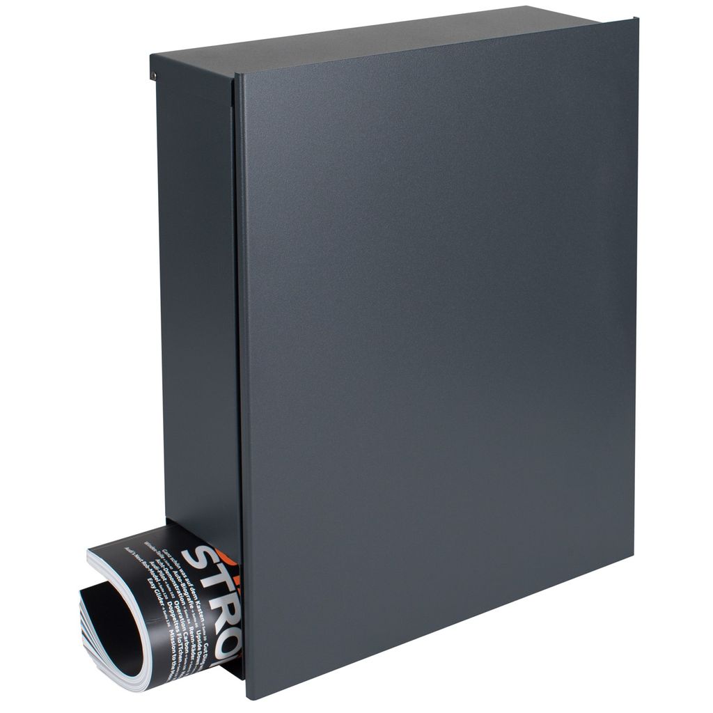 MOCAVI Box 111 Design-Briefkasten mit Zeitungsfach anthrazit-grau (RAL 7016) Wandbriefkasten