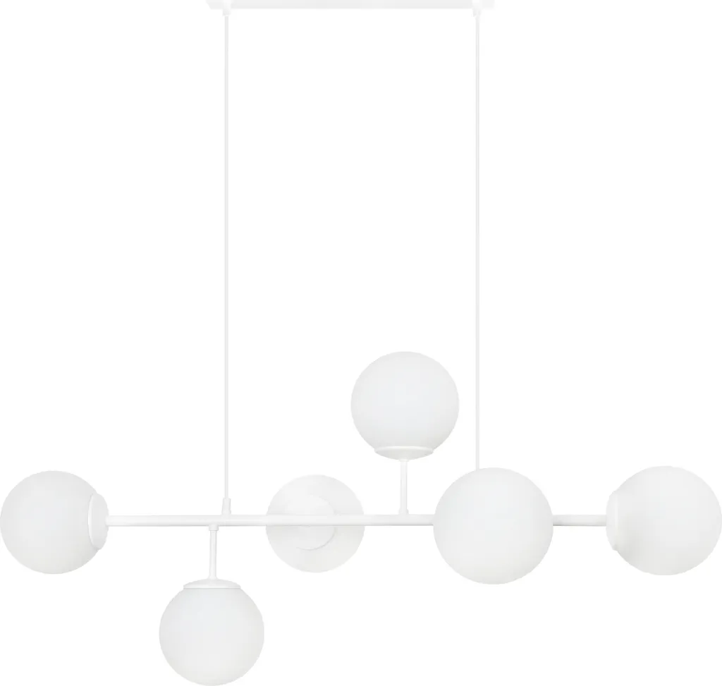 Plafoniera Siena Bianco 6 Luci Vetro E14 - Illuminazione Artigianale